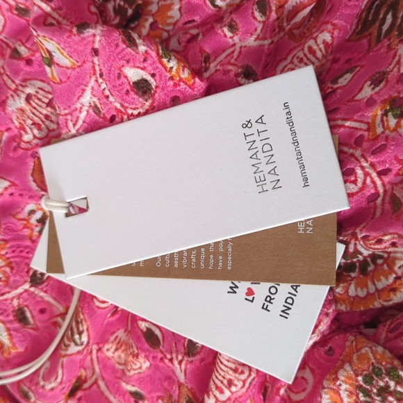 NWT Hemant & Nandita Tulip Nara Short One Shoulder Dress in Tulip Pink l XS - Picture 4 of 5